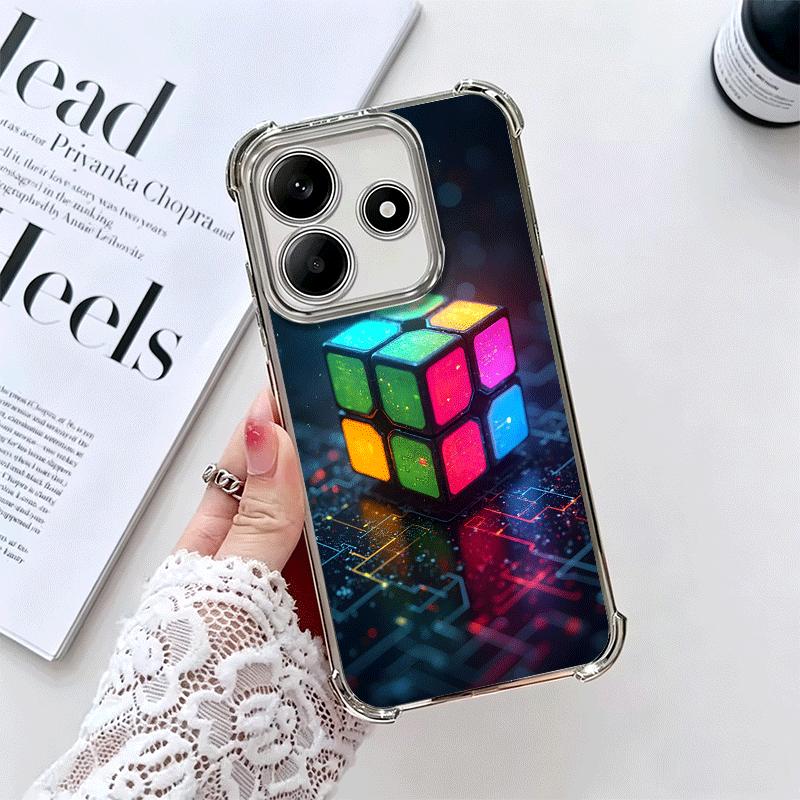 Rubik Cube Formula Spoofs Math Soft Phone Case For Xiaomi Redmi Note 14 15 Pro Plus 13 12 11S 11T 5G 10 9S 9 Plating Anti-Fall F