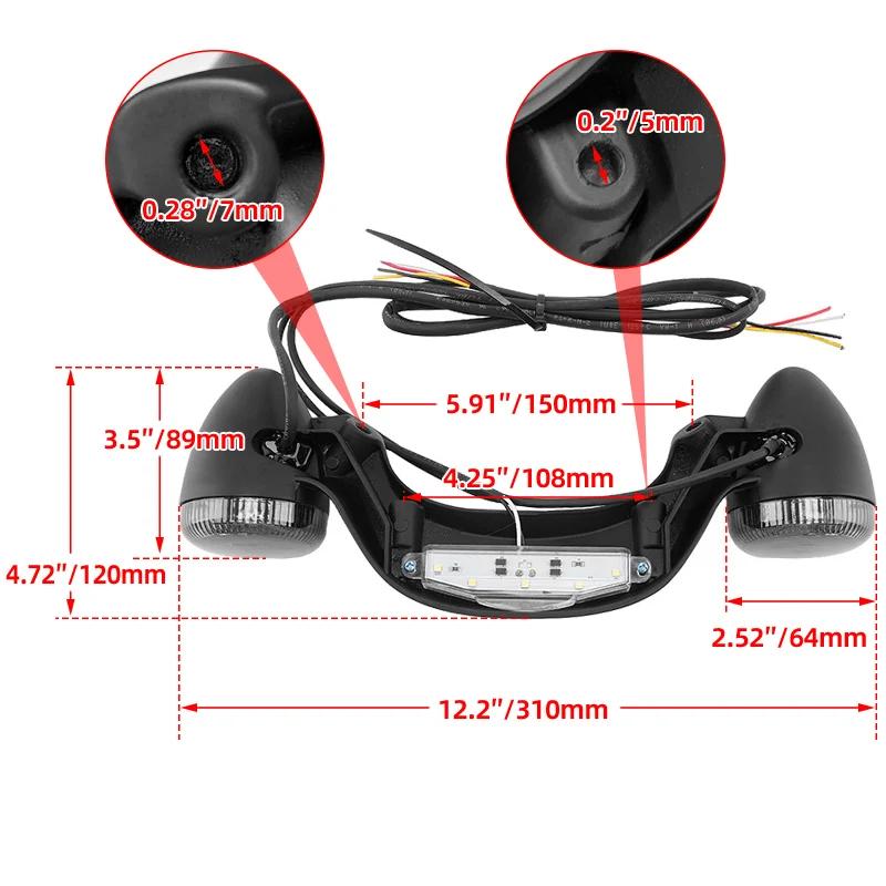 Motorcycle LED Rear Turn Signal Brake Light Bar Light Red/Smoked Lens For Harley Touring Street Glide Road King FLHX 2010-2025