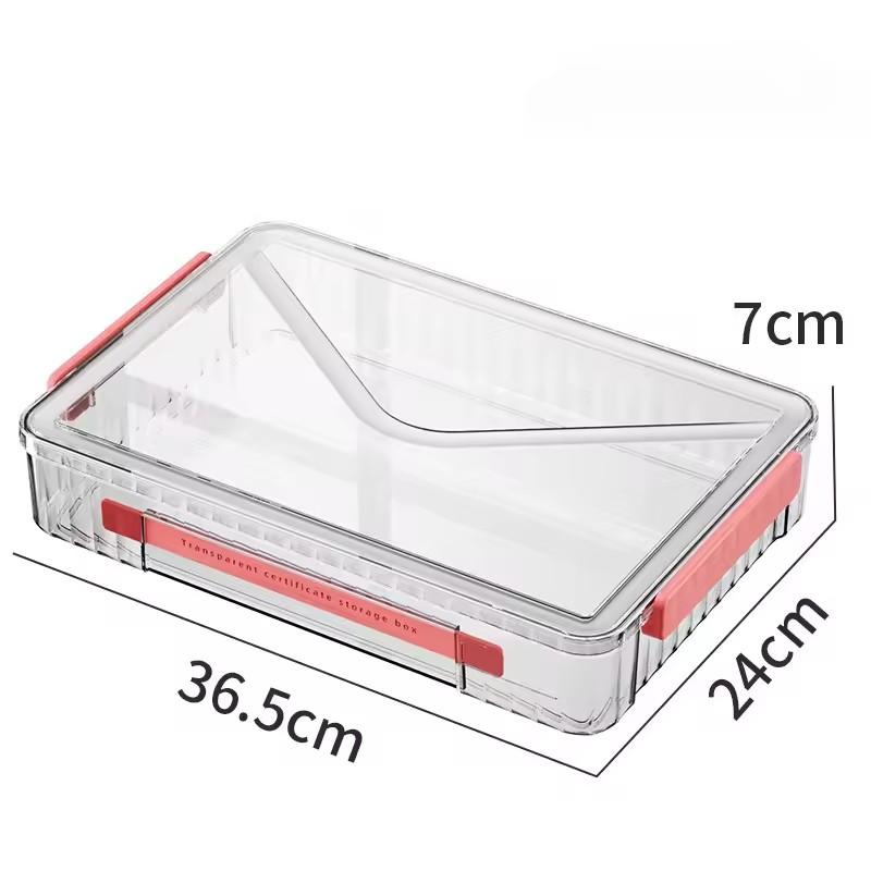 Caja De Almacenamiento De Documentos De Mascotas Transparentes Organizador De Escritorio De Plástico Simple Con Mango Y Cajones