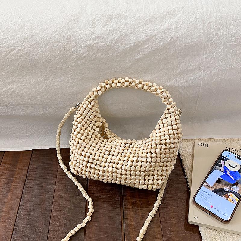 

Luxury Pearl Evening Bag Party Purse Wedding Clutch Bag Summer Handmade Beading Handbag Crossbody Mini Small Phone Bag Beach (20cm Max Length 30cm)