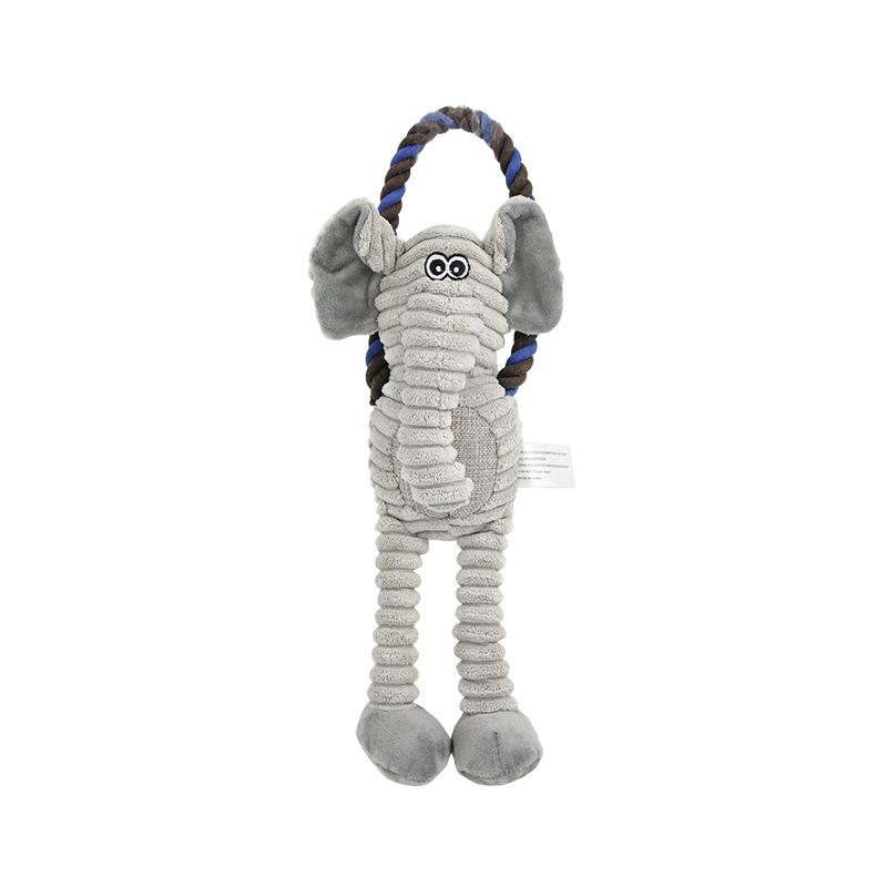 

Pet Plush Interactive Toy Monkey Lion Elephant Nylon Cotton Rope Pull Ring Bite Resistant Squeaking Grinding Pet Toys Supplies