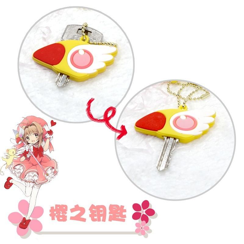 1Pc Cartoon Anime Silicone Key Cap Head Cover Card Captor Sakura Pattern