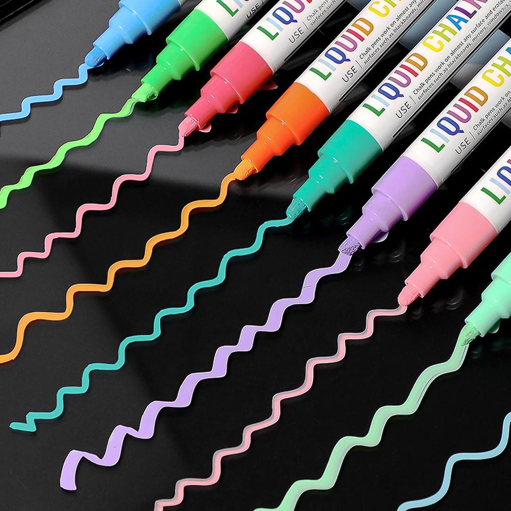 Colored Liquid Chalk Can Wipe 8 Colors of Dust-free Blackboard Graffiti Markers Markers Light Boards Fluorescent Pens