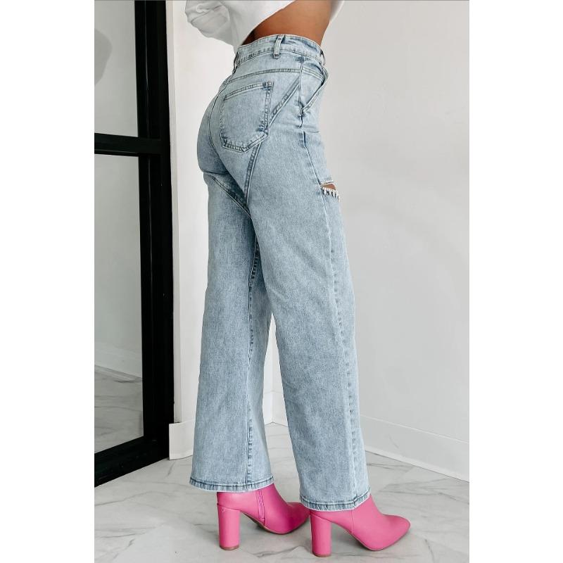 VEZFAA Damemote Uformelt Ensfarget trykk Høy midje Bukser og Capris