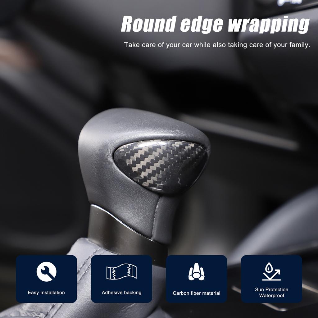 Real Carbon Fiber Gear Shift Knob Head Trim Cover For Lexus ES UX LX GX 18-24