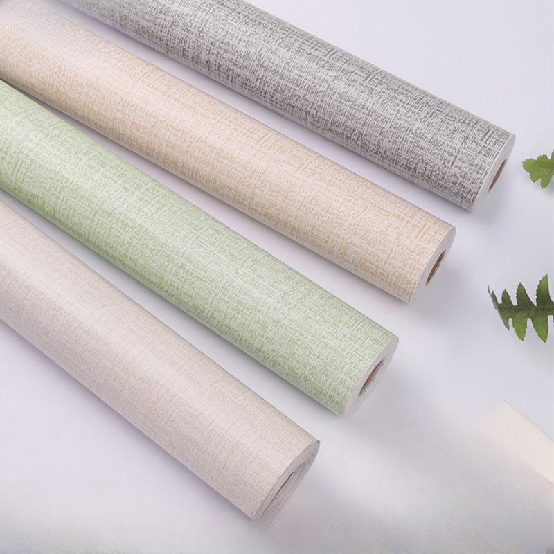 Thicken Linen PVC Self Adhesive Wallpapers for Bedroom Living Room DIY Decorative Film Wall Stickers Contact Paper Home Decor