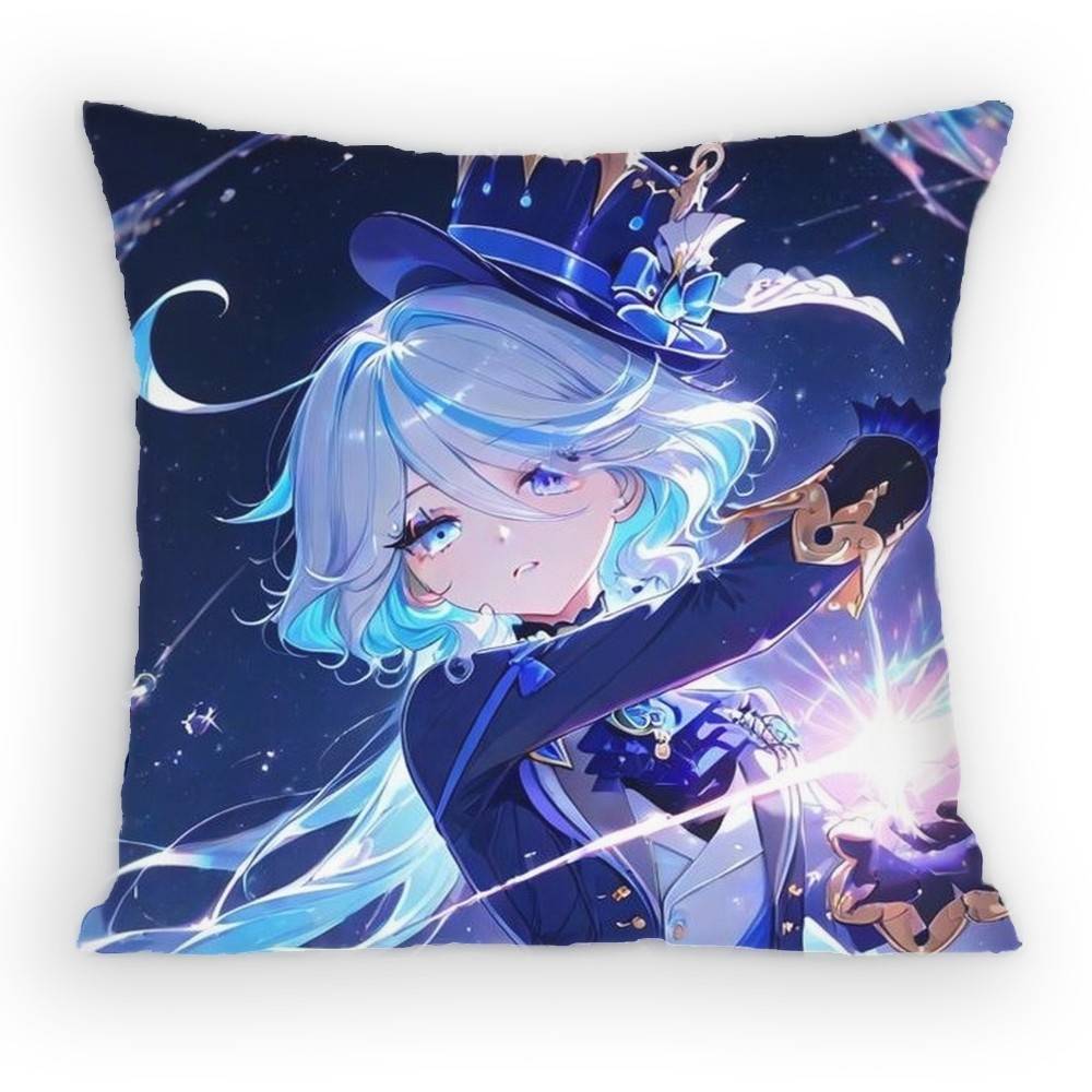 Hydro Archon of Fontaine Furina Pillow Case Antidustmite Pillowcase Invisible zipper silky short plush Sofa cushion cover