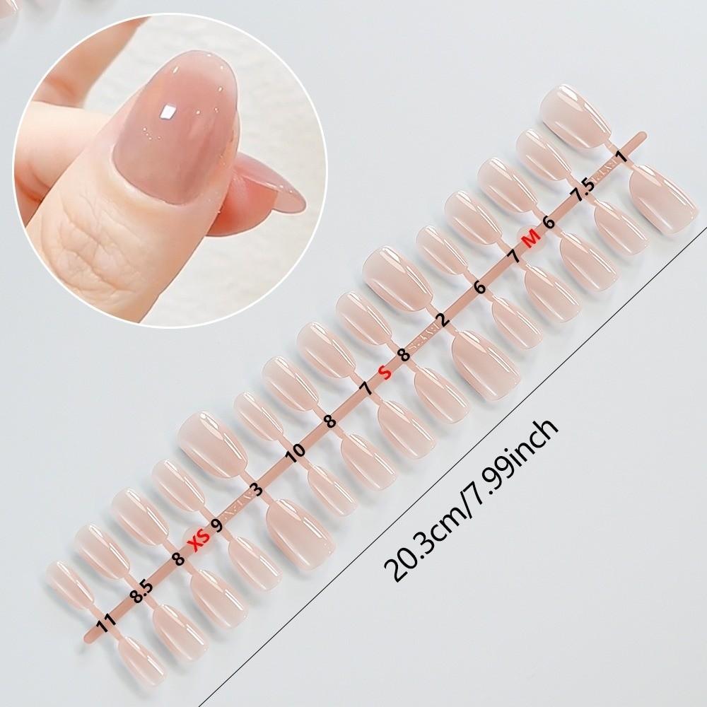 150pcs Fashion Glossy Finish Fake Nails Natural Short Almond Nail Tips Gradient Nude Full Cover Nails Daily Wear