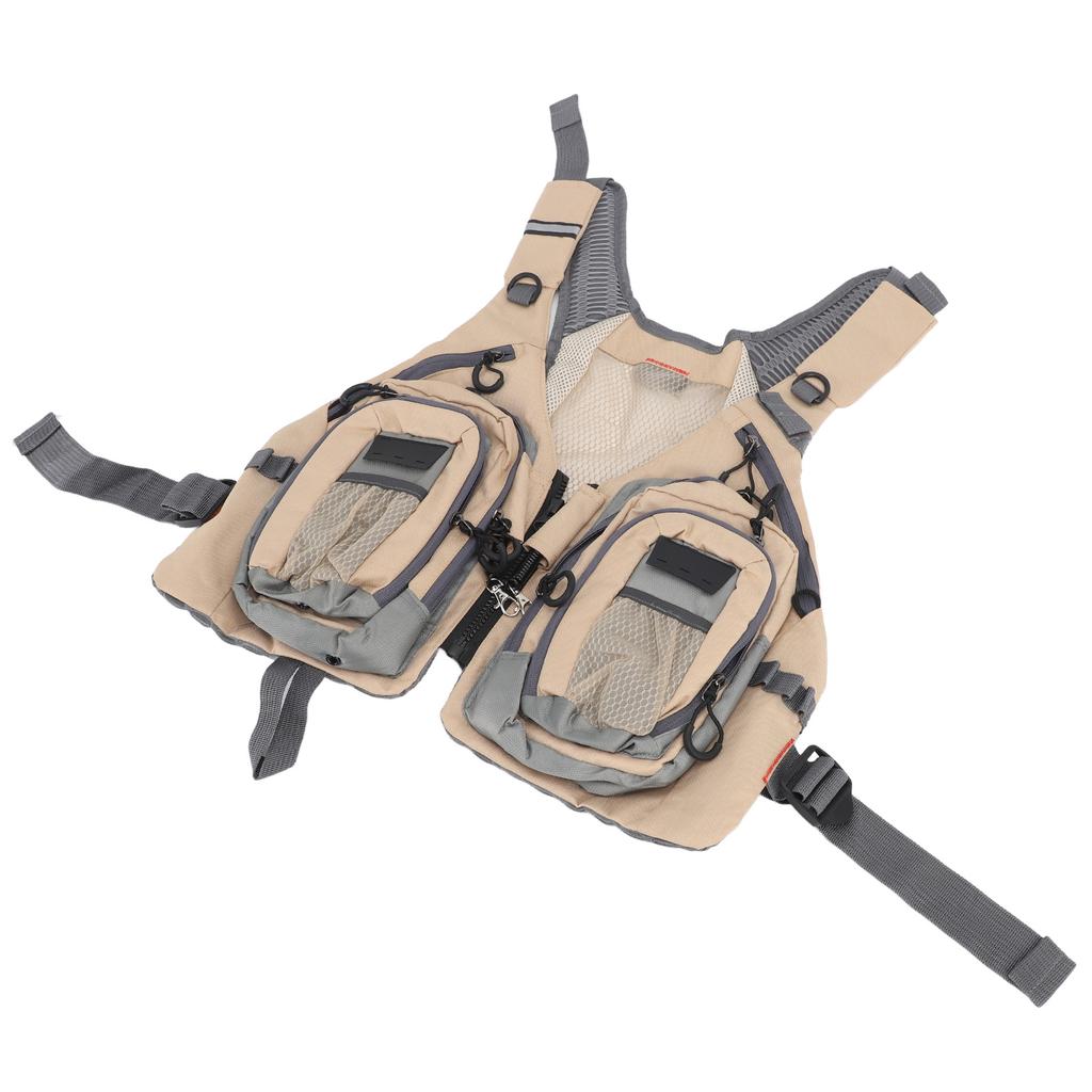 Fly Fishing Vest Multi Pocket Comfortable Breathable Adjustable Portable Reflective Stripes Fishing