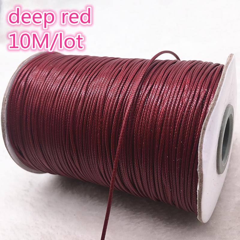 10 meters 1mm Waxed Cotton Cord Waxed Thread Cord String Strap Necklace Rope Bead DIY Jewelry Making For shamballa Bracelet