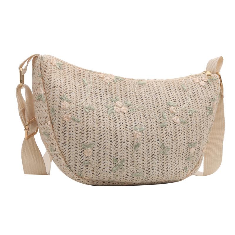 Bags Portable Straw Dumpling Bag Summer 2025 Versatile New Fashion Beach One Shoulder Woven Bag Crossbody Bag
