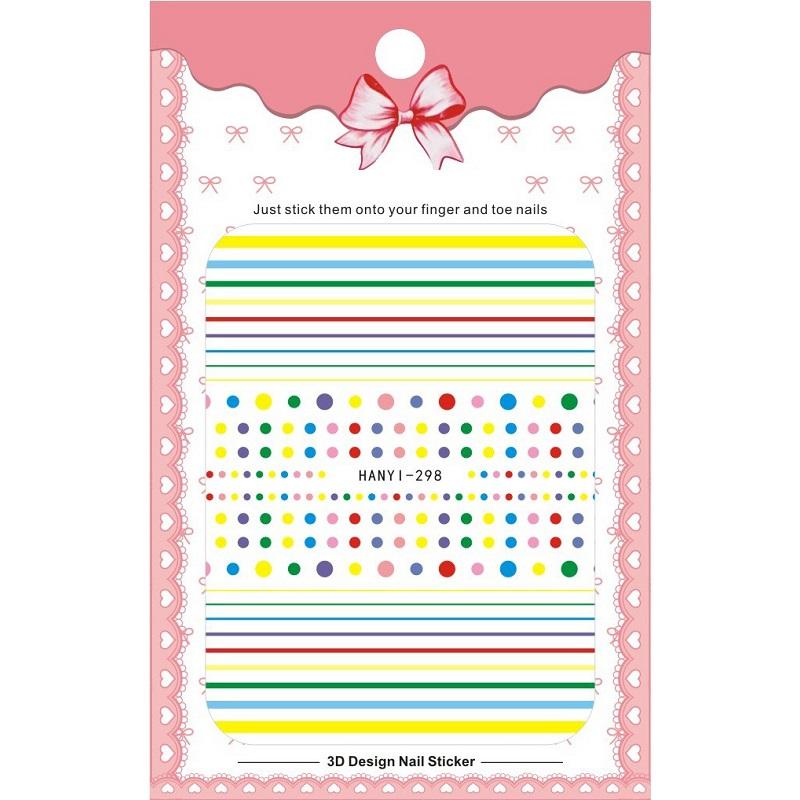 1 Sheet Adhesive 3D Nail Stickers Decals Press On Tips Manicure Decoration Geometry Letter Design