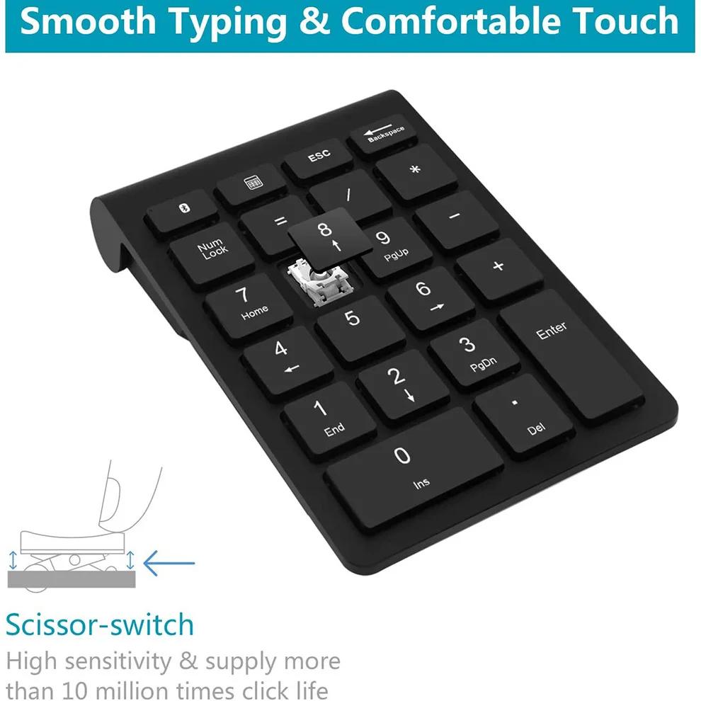 22 Keys Bluetooth Numeric Keyboard Wireless Number Keypad Portable Plug And Play Digital Number Pad For Laptop IPad