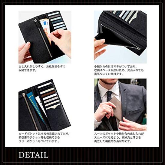 BONAVENTURA Long Wallet Made with the Finest European This Minimalist Wallet Is Made of Genuine Leather and Makes a Great [Black] Leather, Thin, Gift.