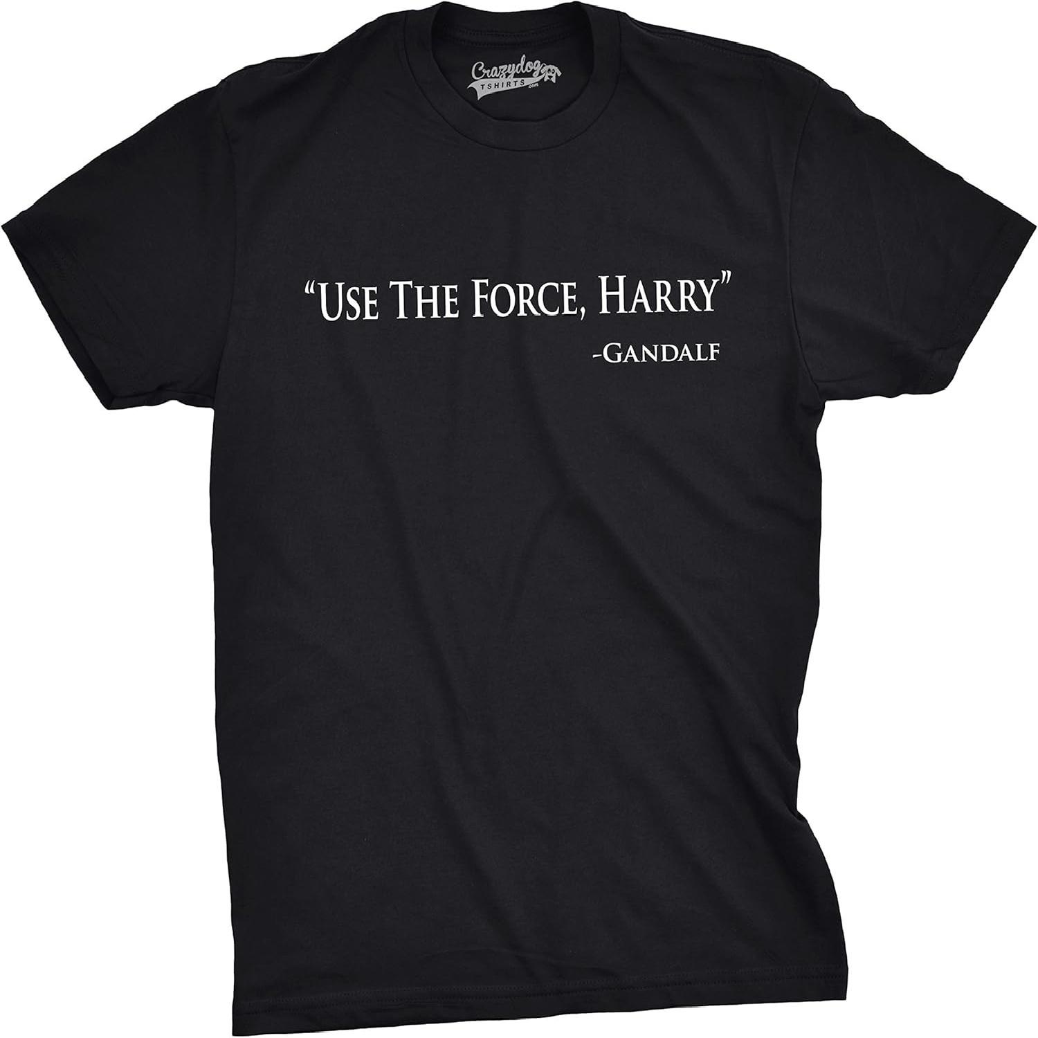 

Mens Use The Force Harry Funny Retro Movie Tees Hilarious Vintage T Shirt XL чорний