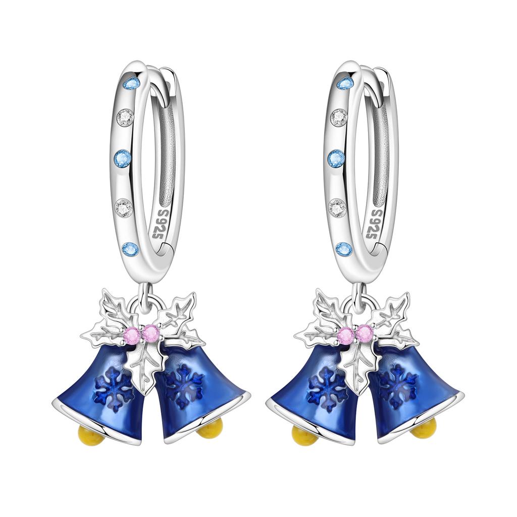 Original 925 Silver Zircon Pink Paw Print Earrings Heart Flower Leaf Design Women Party Jewelry Gift Ear Loops