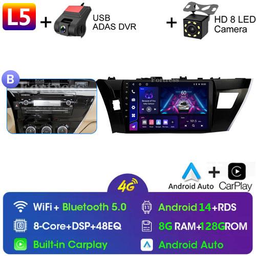 Android 14 2 Din Car Radio for Toyota Corolla Ralink 2014-2016 Multimedia Video Player Navigation MP5 Stereo Carplay Head Unit