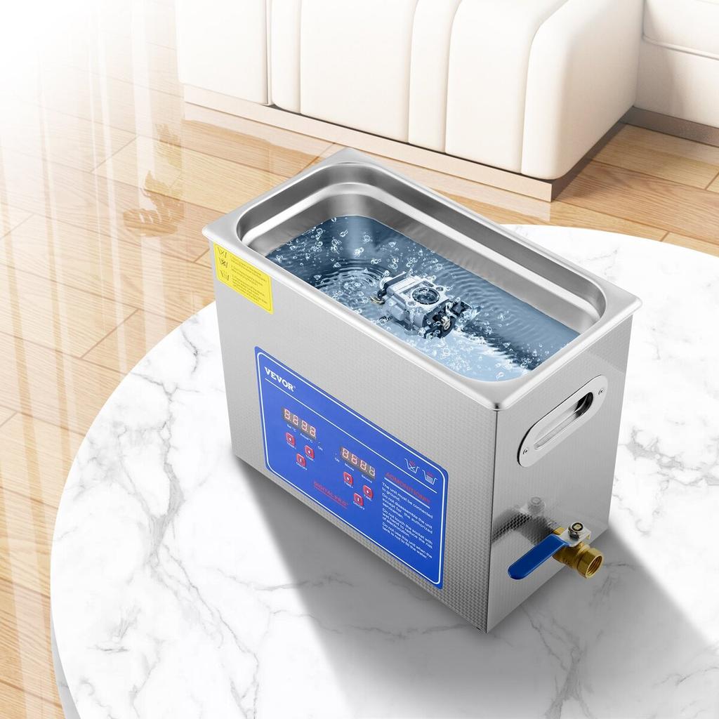 Ultrasonic Cleaner Machine, 6L Stainless Steel Ultrasonic Cleaning Machine, with Digital Heater Timer, Jewelry Cleaning for Commercial Personal Home