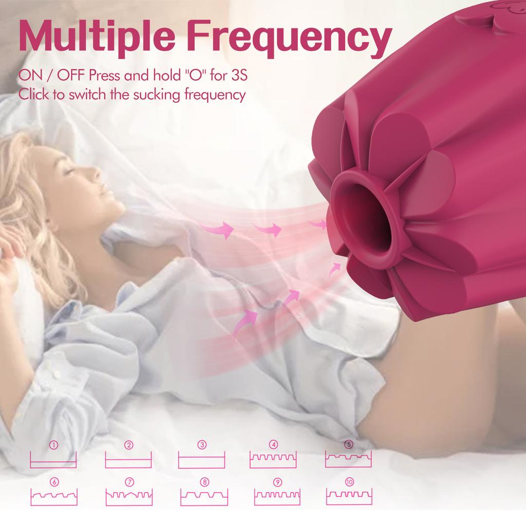Rose Vibrator Vagina Sucking Vibrator Sucker Oral Licking Clitoris Stimulation Powerful Sex Toys For Women Rose Vibator Toy