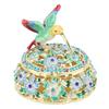 Round   Pattern Enameled Jewelry Box Decorative Metal Trinket Box Vintage Jewelry   for Desktop and Bedroom