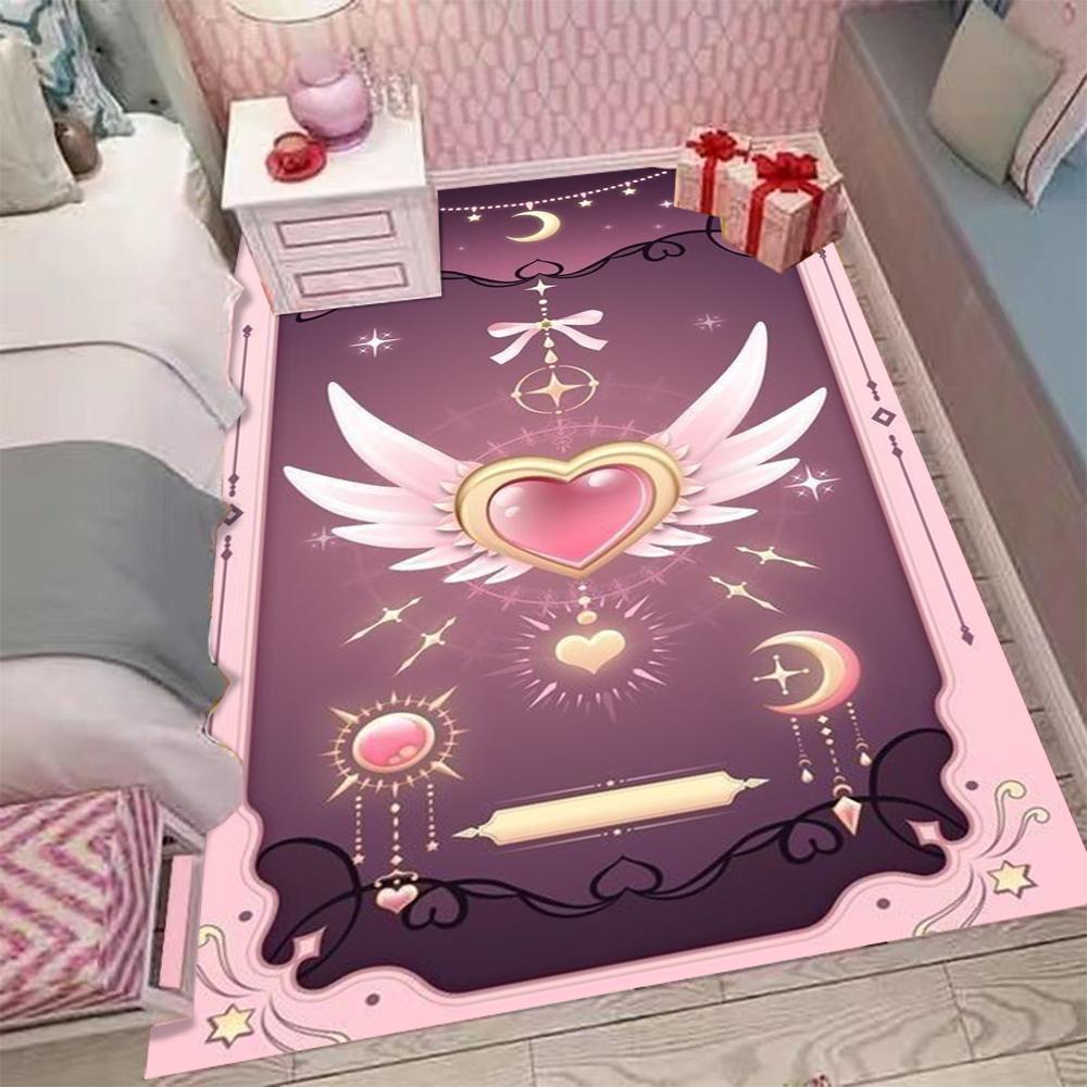  Card Captor Sakura Pink Area Rug Kids Carpets for Girls Home Living Room Child Rug Bedroom Sofa Doormat Floor Mats