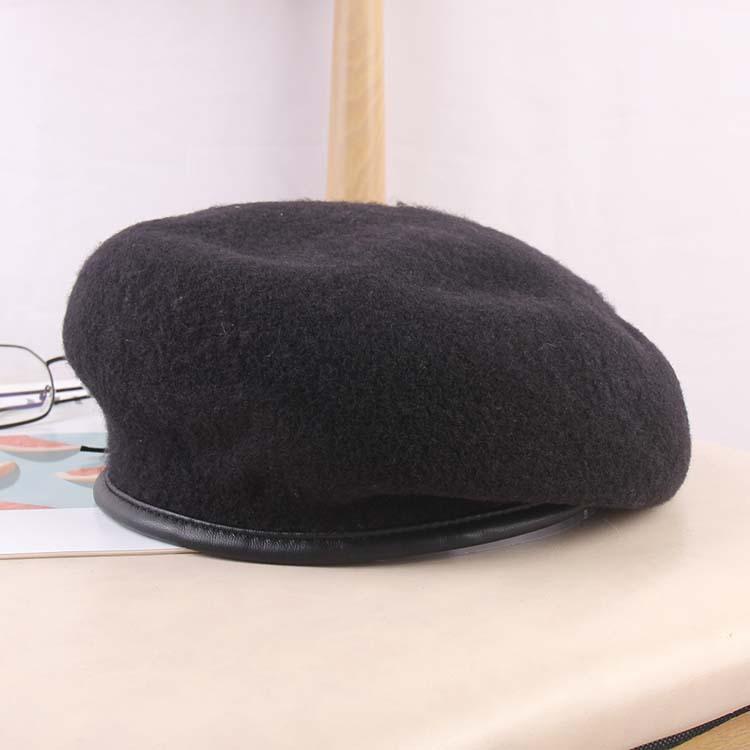 

Осень И Зима Женщины Мода Универсальный Однотонный PU Кожа Края Бутон Шляпа Шерстяная Шляпа Художника Британский Ретро Берет One Size чёрный