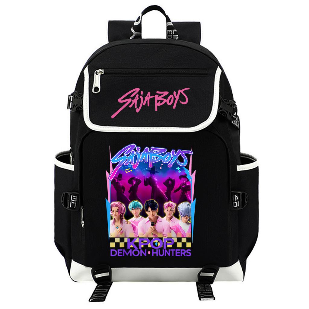 Trend Kpop Anime Cartoon Printed Backpack Lightweight Large Capacity Casual Student School Bag