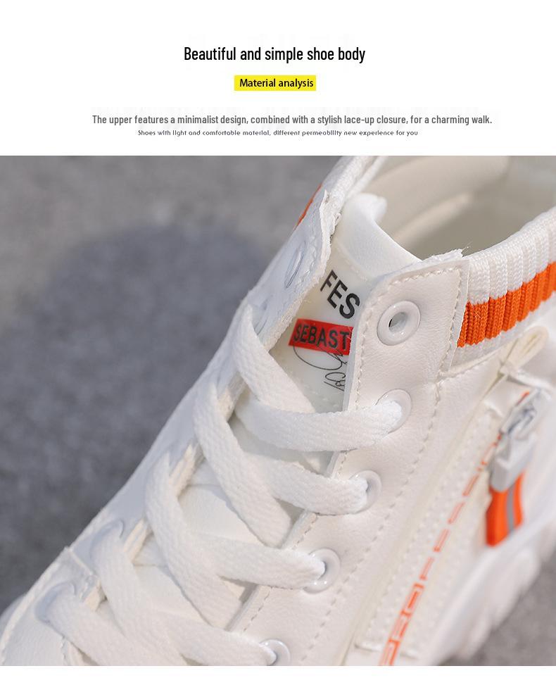 Women's High-Top White Sneakers - 2025 Korean Trend, All-Match, Autumn Style QR522