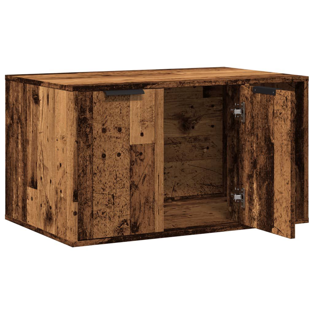 vidaXL Cat Litter Box Furniture, Old Wood Finish, Engineered Wood