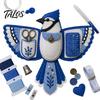 Contenitore per Materiali Creativi da Viaggio a Forma di Uccello in Feltro Organizzatore per Cucito Kit Fai da Te, Borsa Decorativa Portatile per Artigianato con Scomparto per Forbici e Tappetino per Aghi,