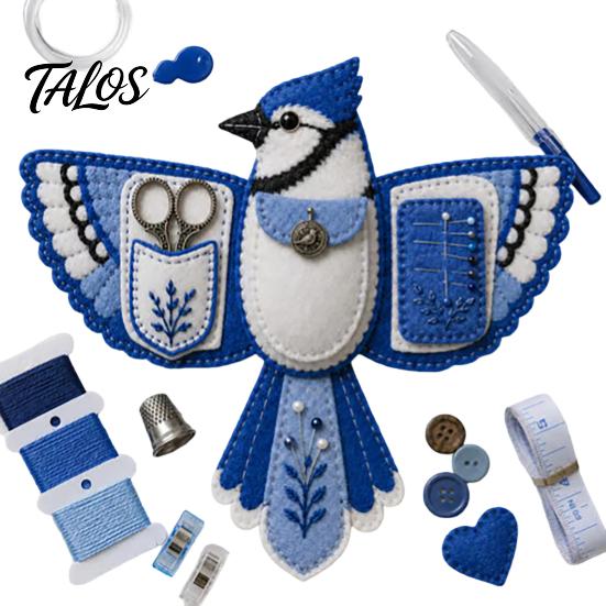 Contenitore per Materiali Creativi da Viaggio a Forma di Uccello in Feltro Organizzatore per Cucito Kit Fai da Te, Borsa Decorativa Portatile per Artigianato con Scomparto per Forbici e Tappetino per Aghi,