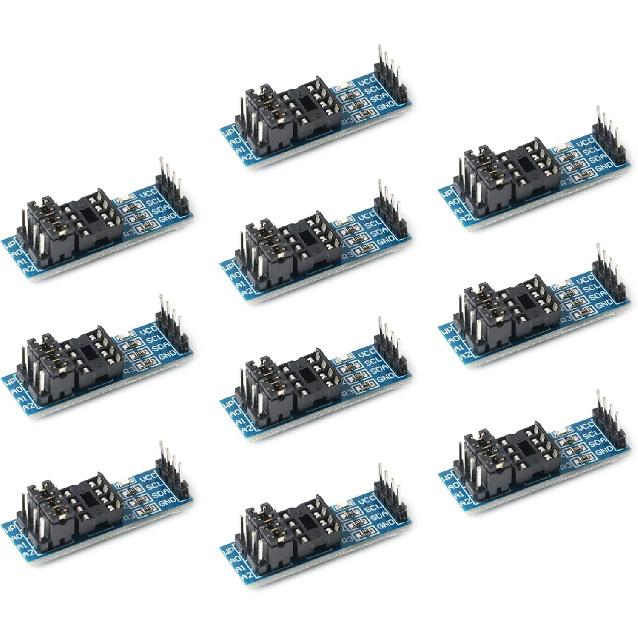 10Pcs AT24CXX EEPROM Memory Module I2C Interface 8 Pin Memory Modules PCB Excluding Chips Board Pull Up Resistor Board