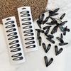 10/20/50/100pcs/set Women Black Waterdrop Shape Basic Alloy Hair Clips BB Hairpins Barrettes Fashion Hair Accessories
