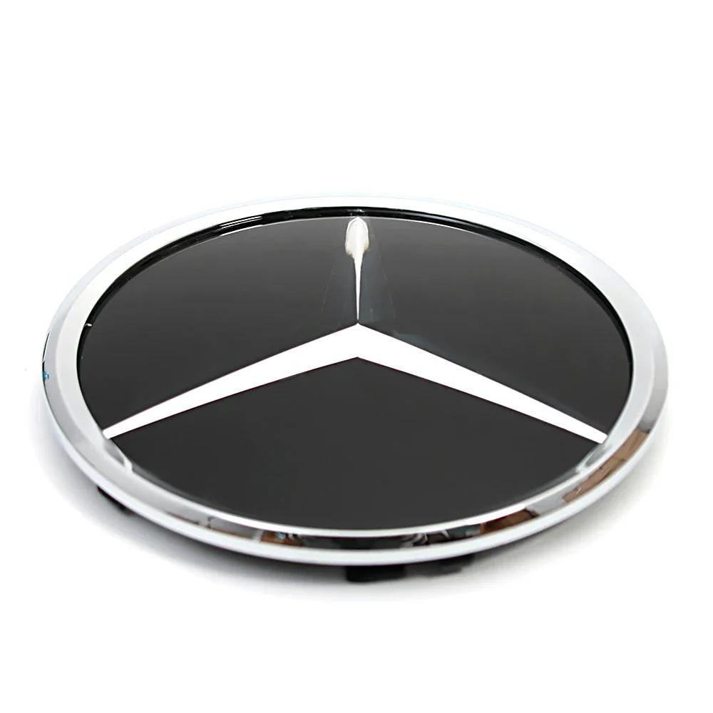 C200 E200 New 2025 For Mercedes Benz 3D Mirror Front Grille Star Emblem Logo Glossy Black And Chrome Silver For Mercedes Benz E-