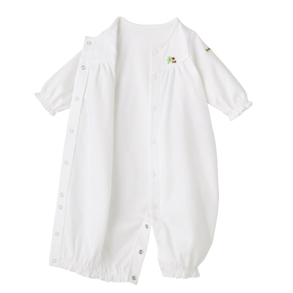 MIKIHOUSE HOT BISCUITS Two-Way All-in-One for Boys and Girls, Baby Clothing, 73-2602-970 (50-60cm, White)