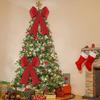 MCEAST 2 Pack Red Christmas Bows 12 X 18 Inches Xmas Wreaths Garland Bows with Pinecones for Christmas Tree Ornaments Sets Indoor Outdor Decoration
