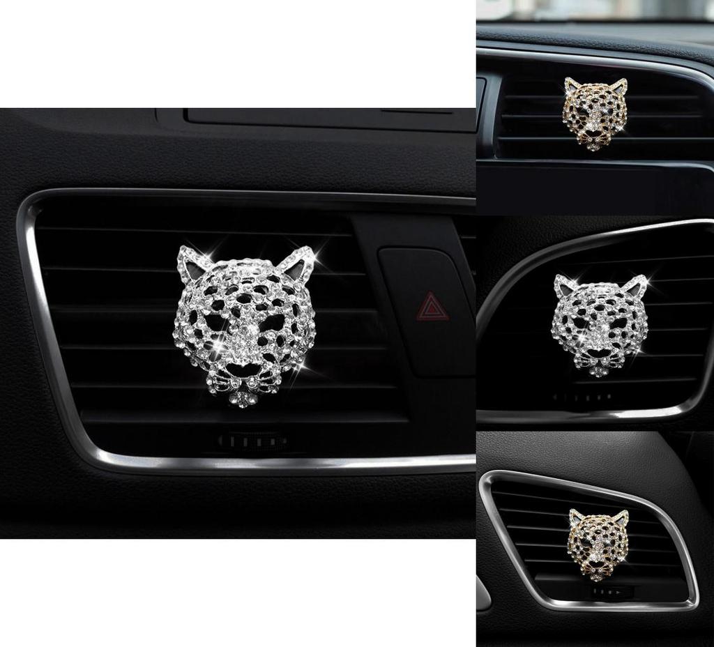 Metall Auto Parfümhalter mit Leoparden-Design Lang anhaltendes Aroma Silber- und Goldoptionen