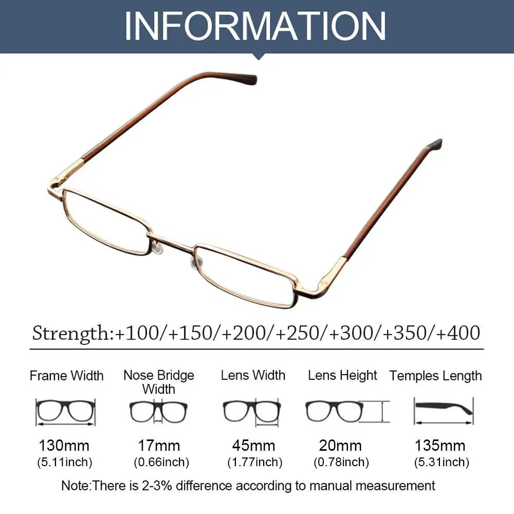 Vintage Eye Protection Reading Glasses Ultralight Metal Presbyopic Eyewear Square Hyperopia Eyeglasses for Men Women +1.0 +4.0