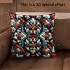 2D Colorful Ethnic Pattern Decorative Pillow Covers Pattern Cushion Cover Suitable For Sofa Bedroom Car Pillow Cover