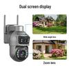 Solar-Powered Dual-Lens Surveillance Camera, 10X Zoom, Full Color, Outdoor Waterproof, Mobile Alarm Monitoring.