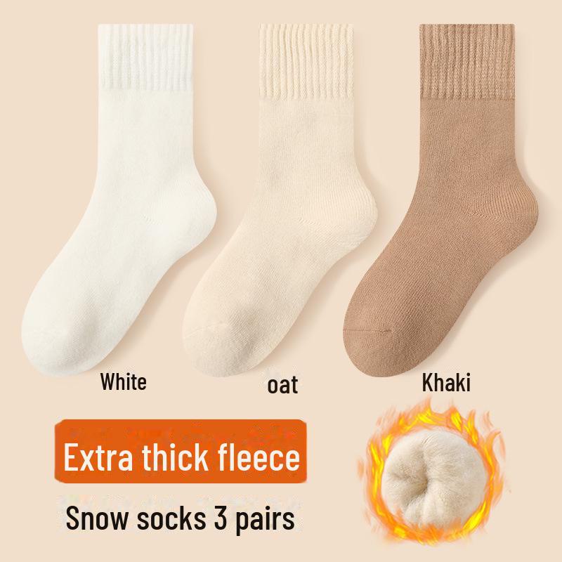 "Women's Plush Winter Socks - Velvet, Thick, Warm Mid-Tube Home & Sleep Socks"