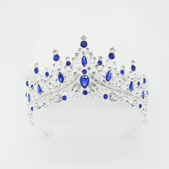 כתר לנשים משובץ אבני קריסטל נוצצות נזר כלה התאמה בטוחה קל משקל כתר נסיכה עם קצוות מעוקלים סיכות אביזרי שיער