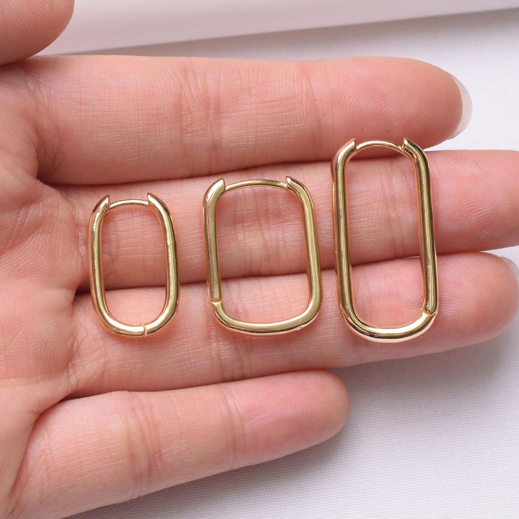 10 bucăți de păstrare a culorii 14K aur în formă de U Cataramă ureche netedă solidă franceză bricolaj Accesorii lucrate manual Lucrări în curs