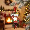 Custom Keepsake Gifts Wooden Christmas Tree Ornaments, 2D Stocking House Shaped Photo Frame Hanging Decor Decor, Xmas Ornament for Family Holiday
