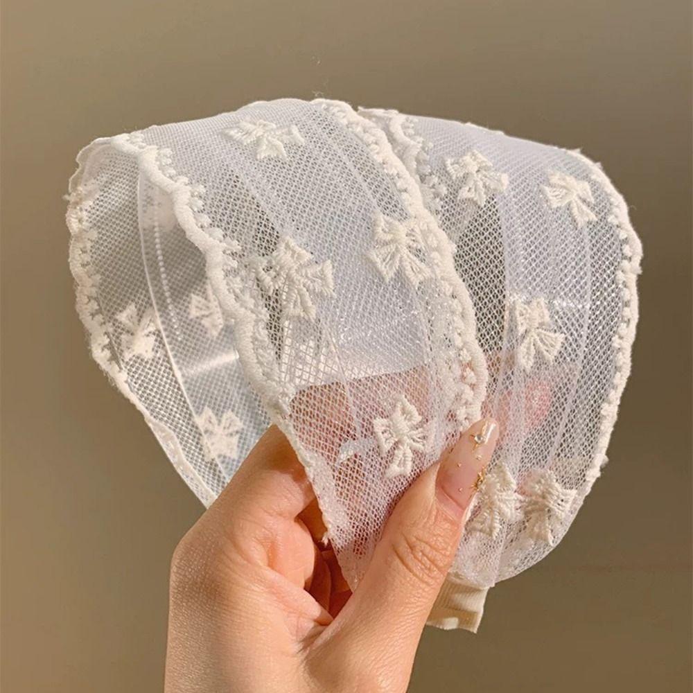 Wide Edges Bow Hair Band Korean Style Mesh Hair Hoop Cute Embroidery Lace Headband  Party