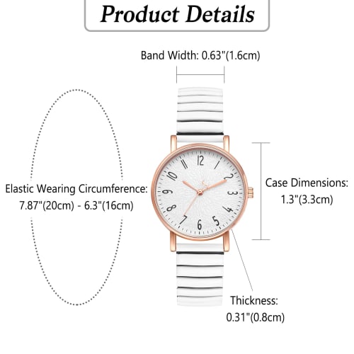 Women's Seiko Replica Watch with Elastic Strap: Stainless Steel, Waterproof, Stylish, Easy-to-Read Dial, Precision Quartz Movement, White, Ideal for B
