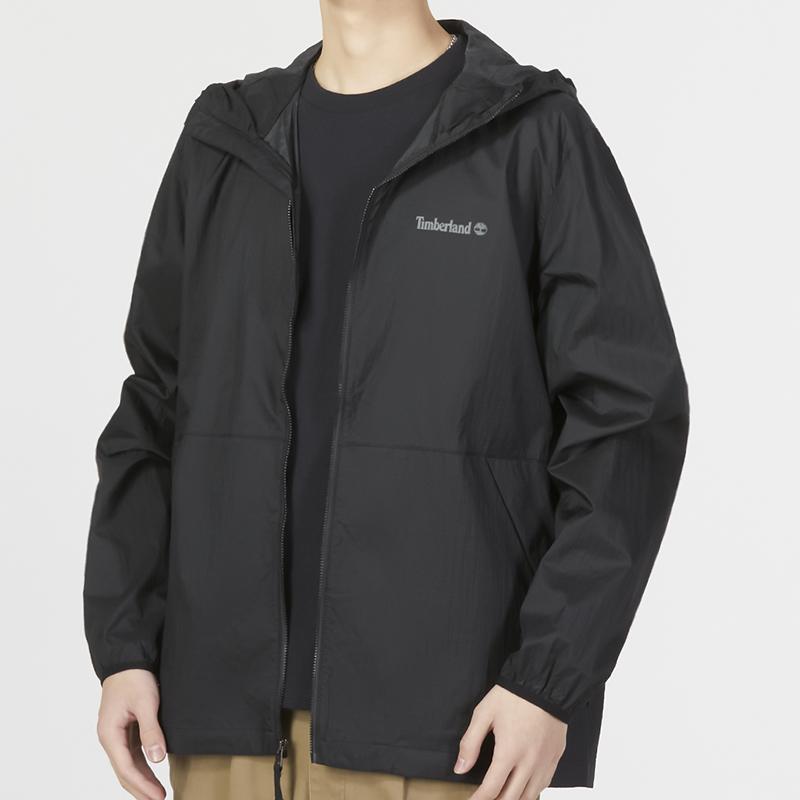 Timberland Solid Color Outdoor Woven Jacket Men Jackets Black A6RYN-001