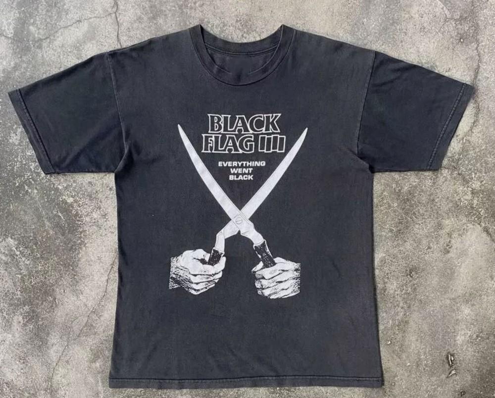 

Винтажная черная футболка Black Flag Everything Went 90-х Хлопковая унисекс футболка S-5XL Унисекс футболка XL