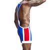 Men's Comfort Quick-Drying Athletic Fitness Sling Jumpsuit Color-Block One-Piece Cycling & Wrestling Sportswear