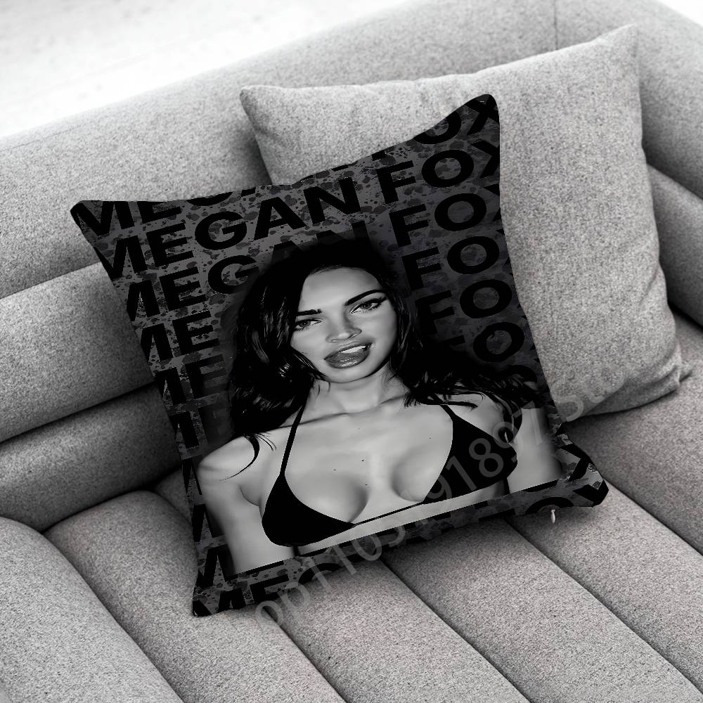 M-Megan Fox Cool Throw Pillow Case For 45x45cm 40x40cm 30x30cm 50x50cm 55x55cm Square Home Pillowcase Case